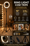Ring Ligth Profissional 10 polegadas | 2,10 metros - alta iluminação