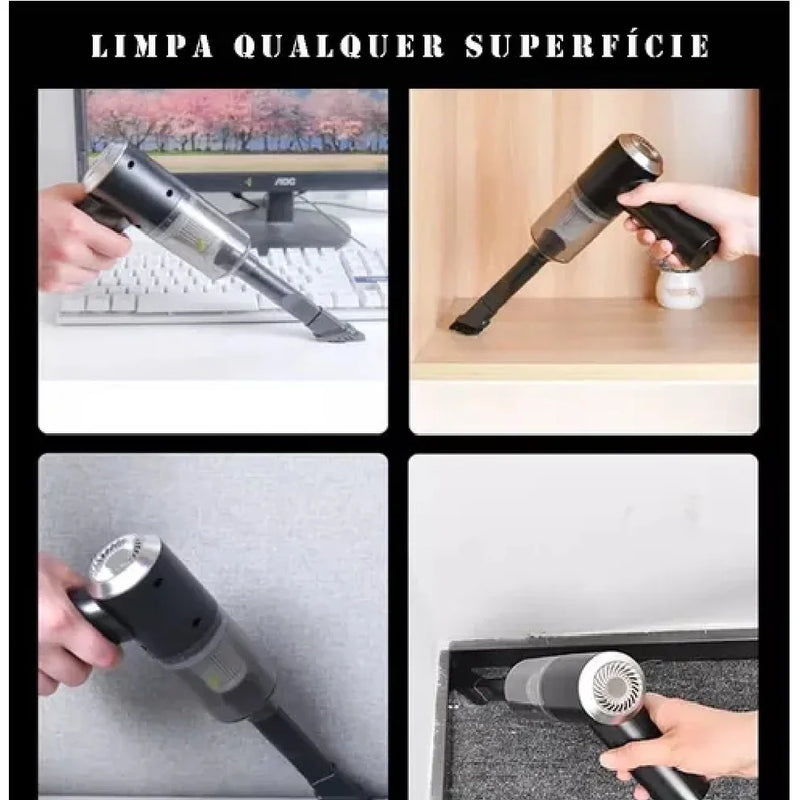 Aspirador de Pó Portátil Multi funcional Power- 4 em 1 Recarregável