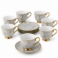 Jogo de Xícaras para Café em Porcelana – Kit com 12 Peças