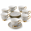 Jogo de Xícaras para Café em Porcelana – Kit com 12 Peças