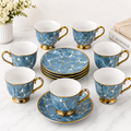 Jogo de Xícaras para Café em Porcelana – Kit com 12 Peças