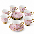 Jogo de Xícaras para Café em Porcelana – Kit com 12 Peças