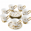 Jogo de Xícaras para Café em Porcelana – Kit com 12 Peças