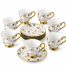 Jogo de Xícaras para Café em Porcelana – Kit com 12 Peças