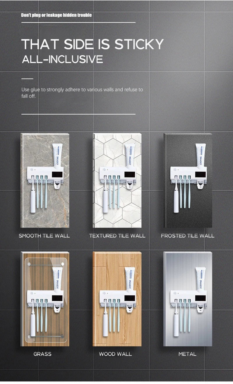 Esterilizador com suporte para escova de dente com luz UV - Recarregavel