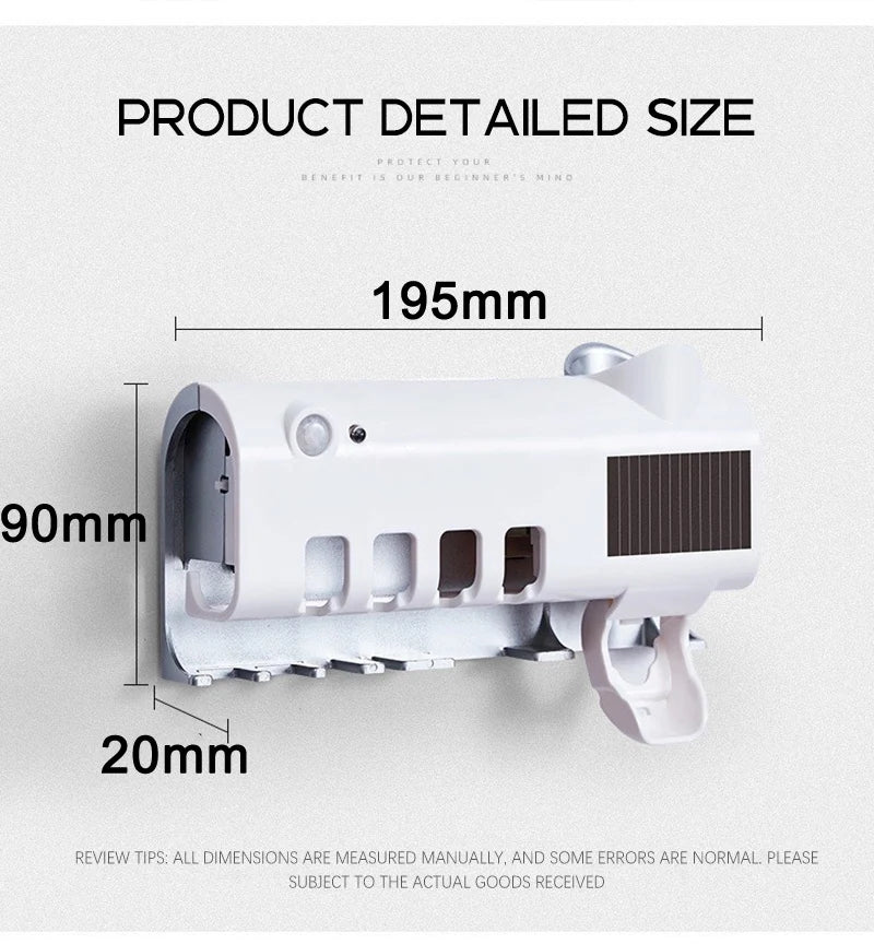 Esterilizador com suporte para escova de dente com luz UV - Recarregavel
