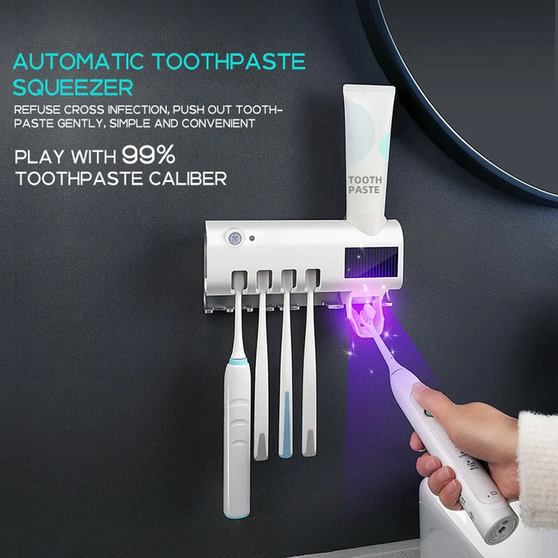 Esterilizador com suporte para escova de dente com luz UV - Recarregavel