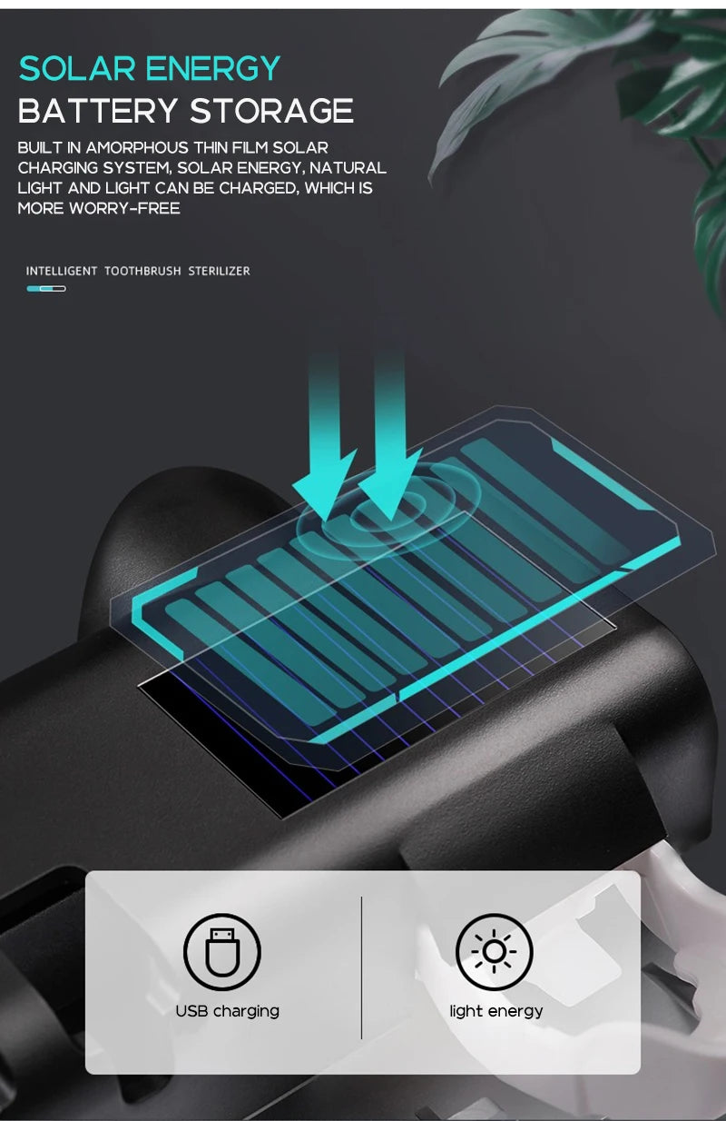 Esterilizador com suporte para escova de dente com luz UV - Recarregavel