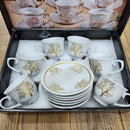 Jogo de Xícaras para Café em Porcelana – Kit com 12 Peças