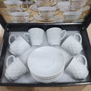 Jogo de Xícaras para Café em Porcelana – Kit com 12 Peças