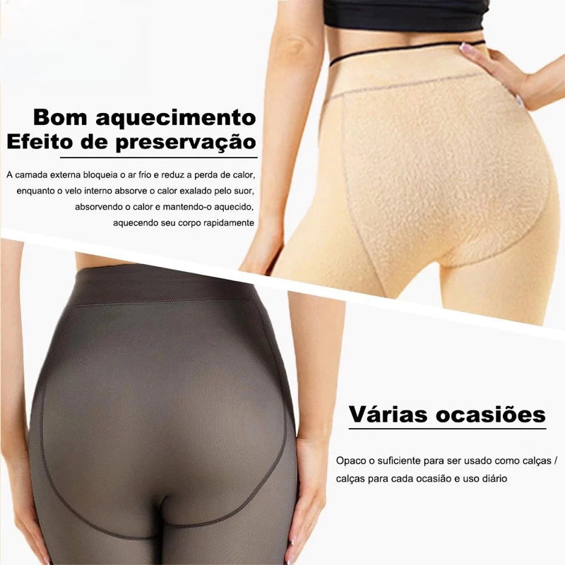 Meia Calça Translucida Forrada Lã | Compre 1 leve 2